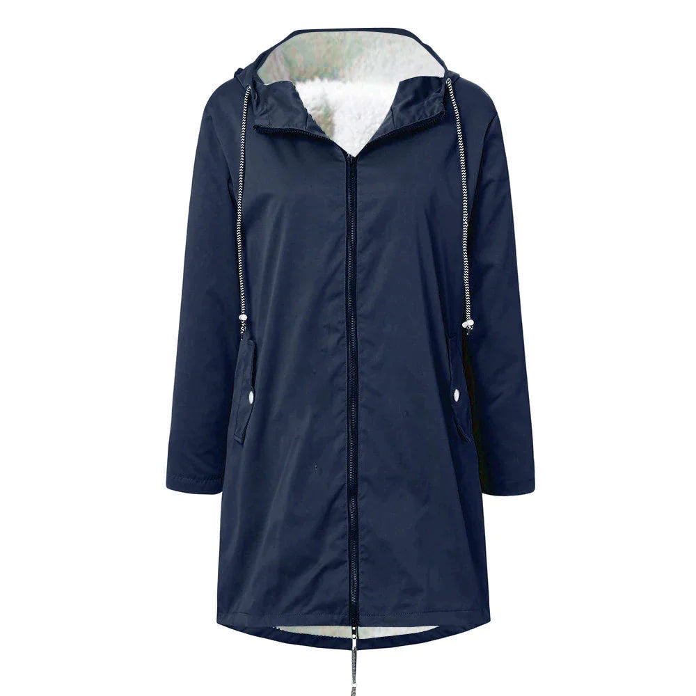 Drune | Damen-Fleece-Wasserdichte Jacke mit Kapuze - Perfekt für Herbst/Winter