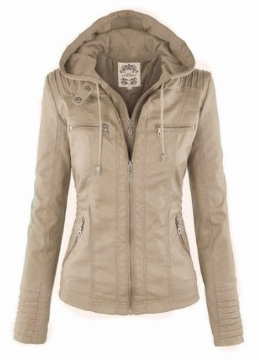 Drune | Damenlederjacke mit Kapuze