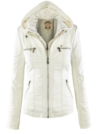 Drune | Damenlederjacke mit Kapuze