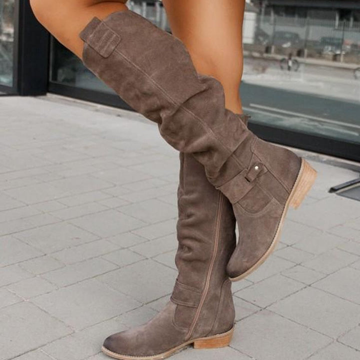 Drune | Stiefelette - Bequeme Wildleder-Ankle Boots mit Niedrigem Absatz für Damen