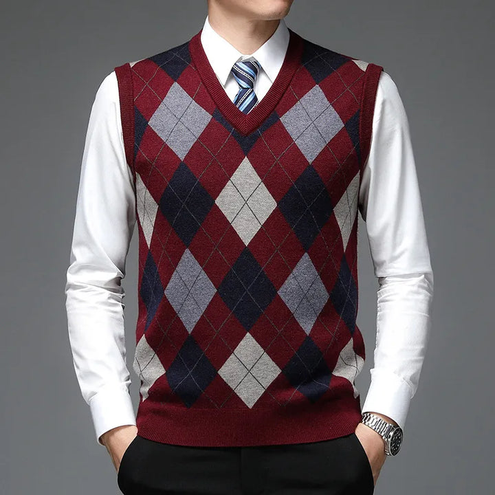 Drune | Strickweste mit Argyle-Muster