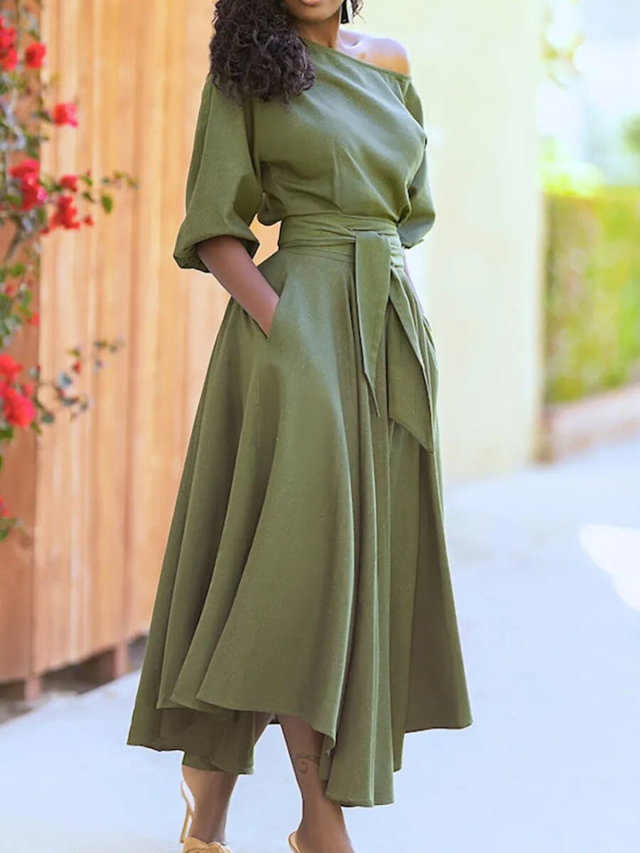 Drune - Kleid mit Schnürung und Laternenärmeln