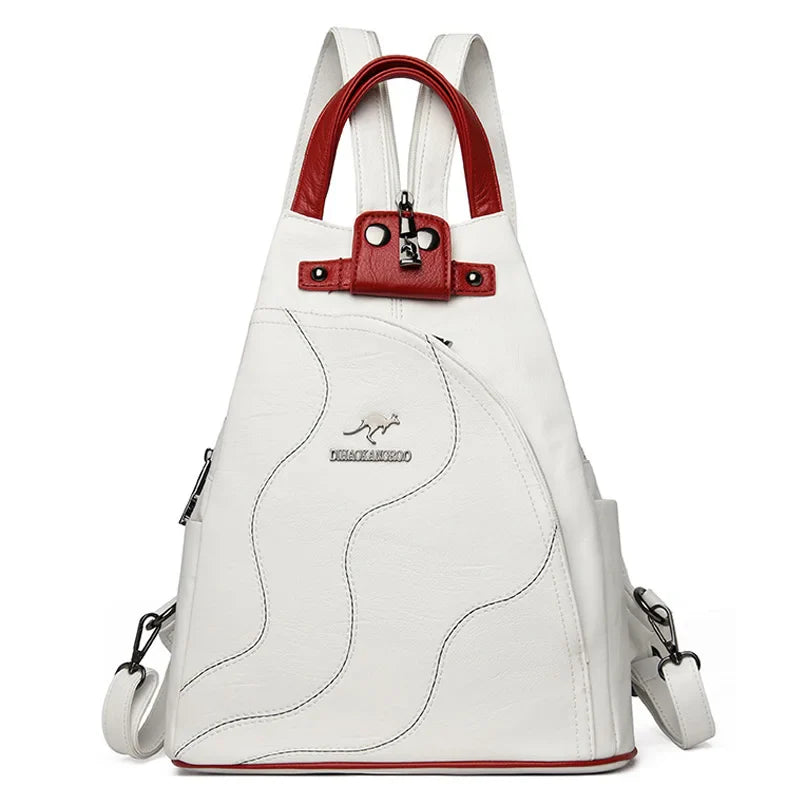Drune | Anti Diebstahl Rucksack Aus Leder Mit Reißverschluss Für Damen