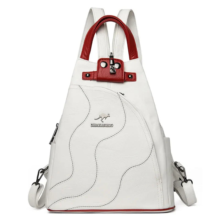 Drune | Anti Diebstahl Rucksack Aus Leder Mit Reißverschluss Für Damen