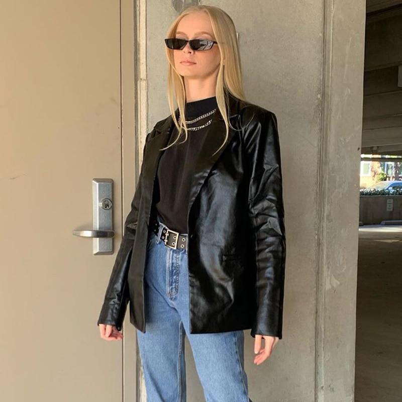 Drune | MODACHIC Freizeitblazer aus PU-Leder