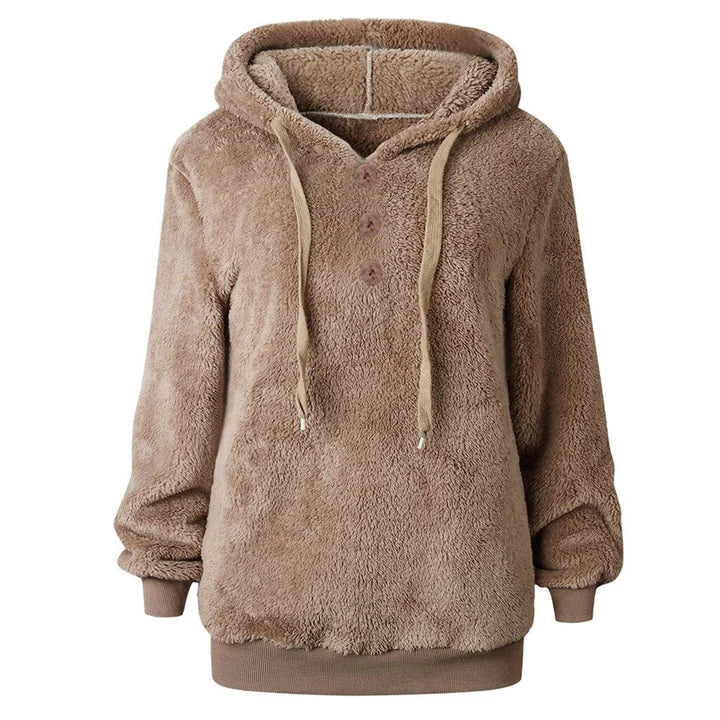 Drune | flauschiges damen-fleece-sweatshirt mit kapuze