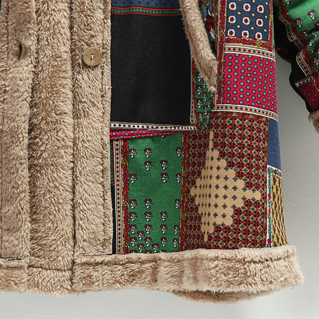 Drune | Dicker Fleece Kapuzenlongcoat