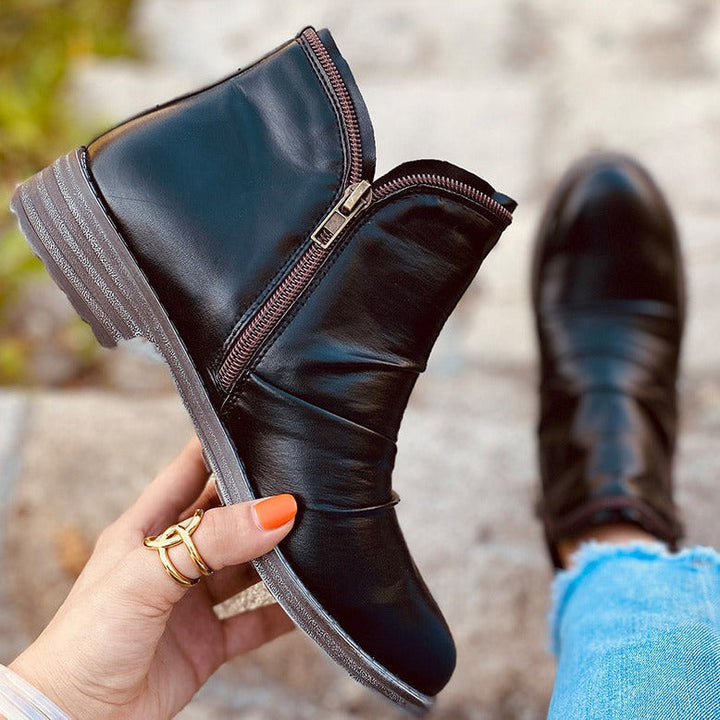 Drune - Damen Reißverschluss Stiefeletten