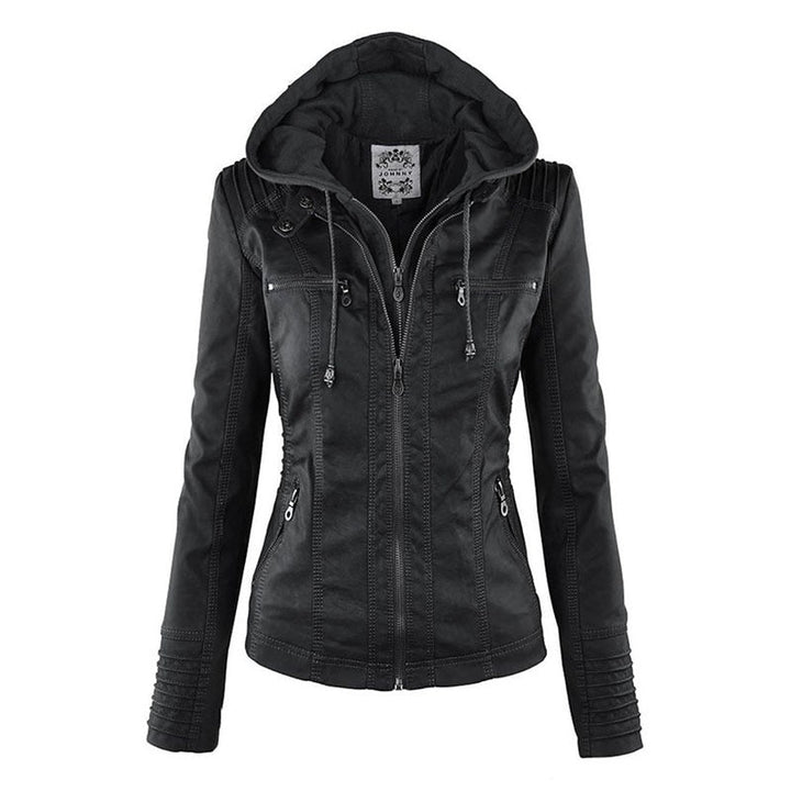 Drune | Damenlederjacke mit Kapuze