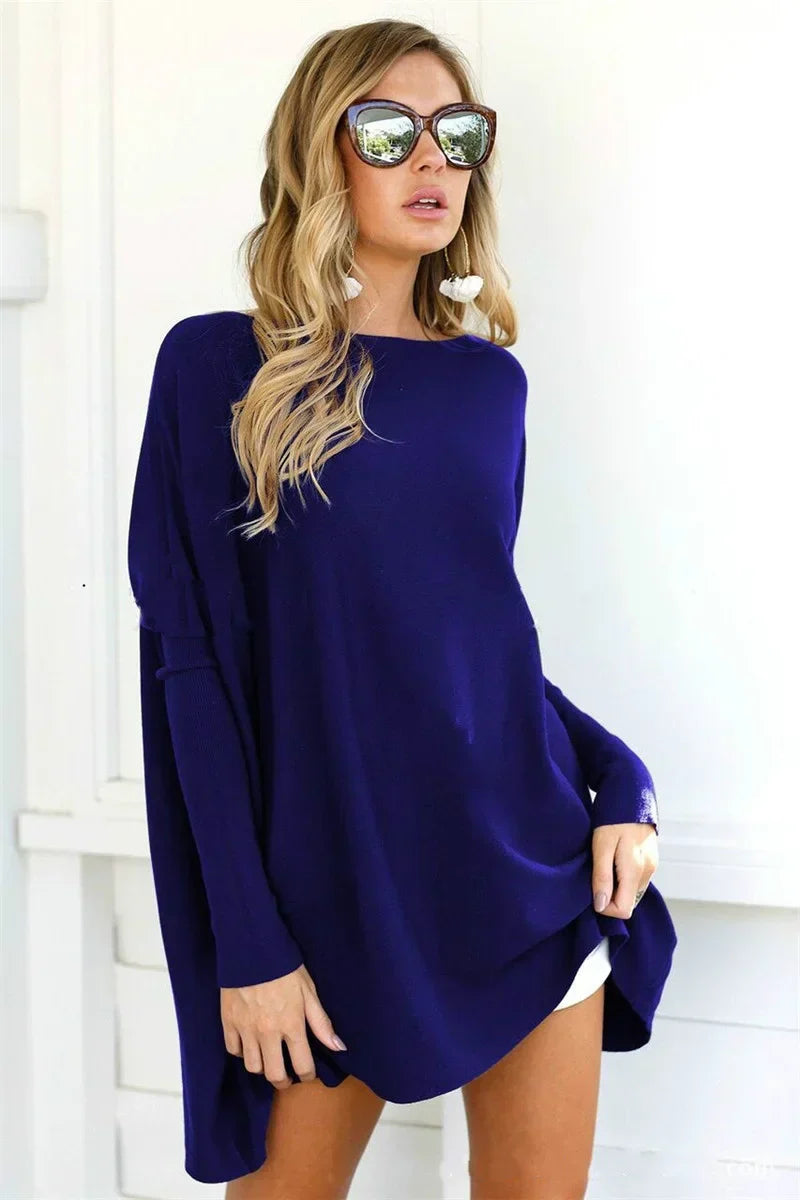 Drune - Damen Oversized Rundhalsausschnitt Pullover
