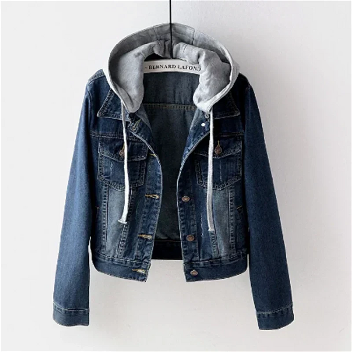 Drune | Damenjeans mit Abnehmbarem Kapuze