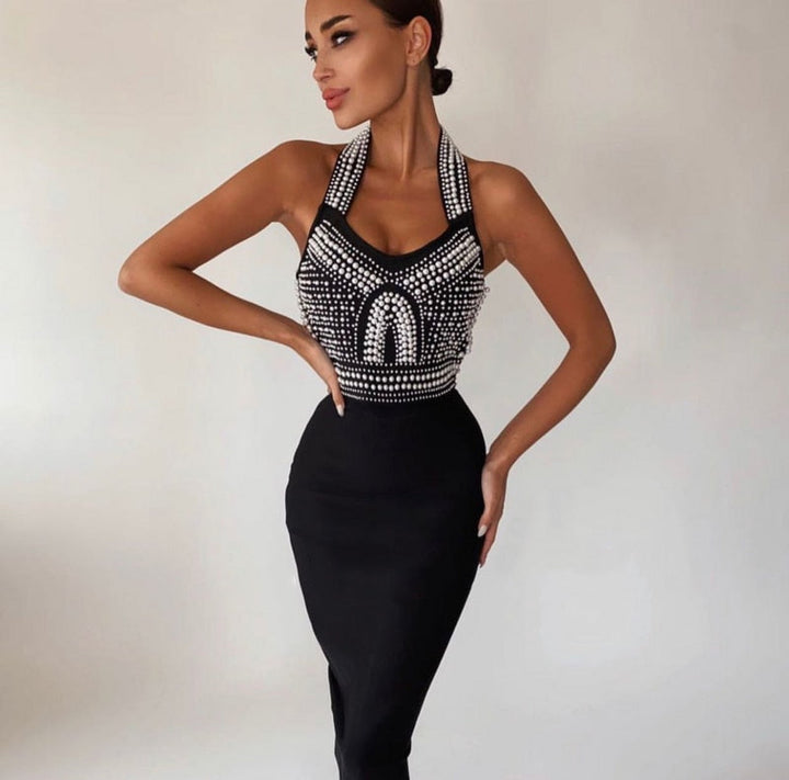 Drune - Bodycon Kleid mit Perlen