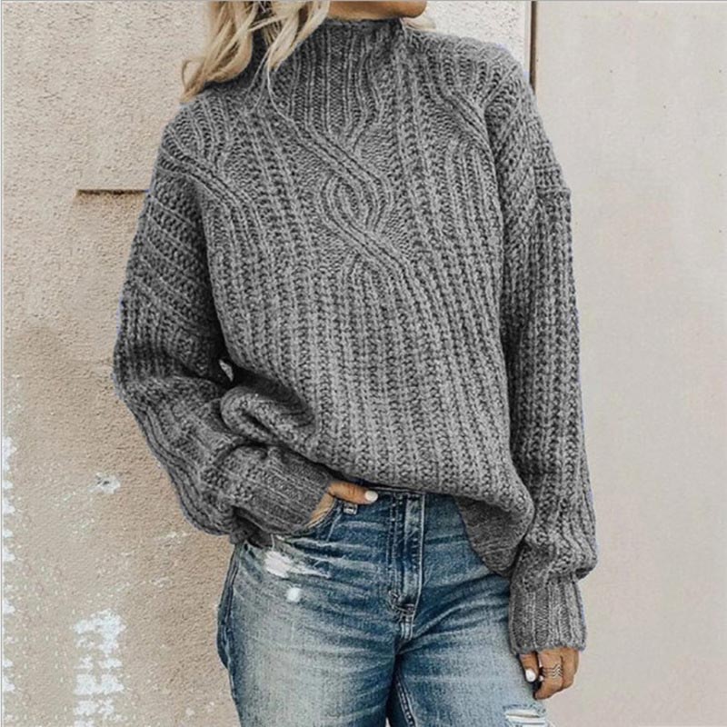 Drune | Pullover Bequemer Kabelstrickpullover mit Rollkragen für Damen