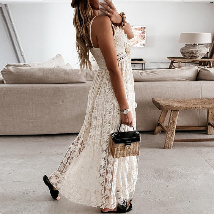 Drune | Spitzen Boho Fließkleid