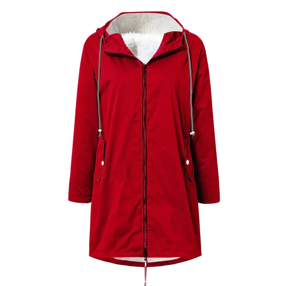 Drune | Damen-Fleece-Wasserdichte Jacke mit Kapuze - Perfekt für Herbst/Winter