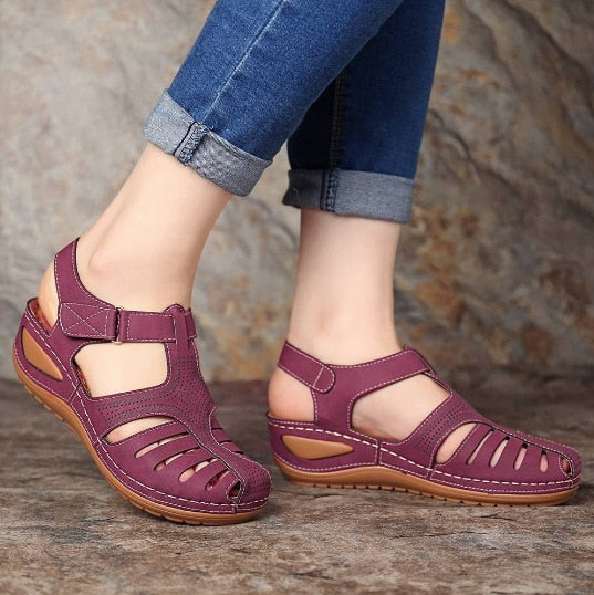 Leder Retro Orthopädische Sandalen Drune