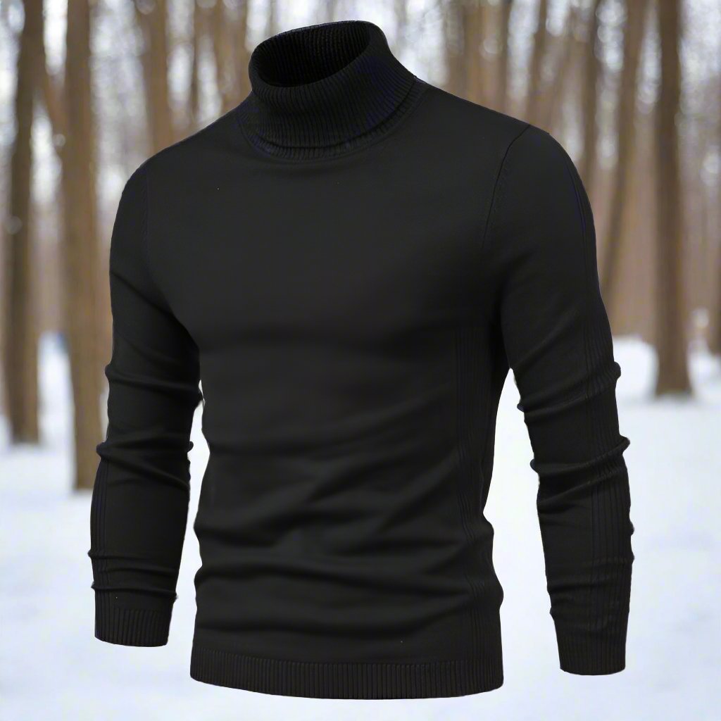 Drune | Hochkragenpullover Weiches Strickmaterial Slim Fit Gerippte Bündchen