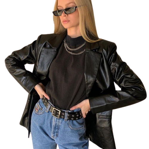 Drune | MODACHIC Freizeitblazer aus PU-Leder