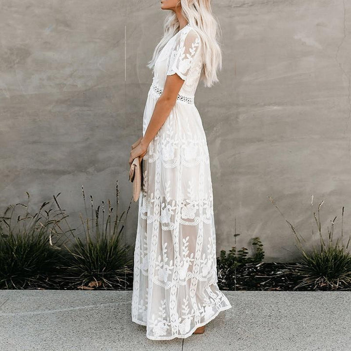 Drune | Spitzen Boho Fließkleid