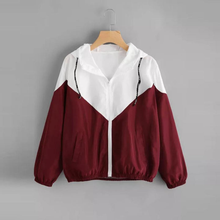 Drune | Zweifarbige Damen Übergangsjacke mit Kapuze
