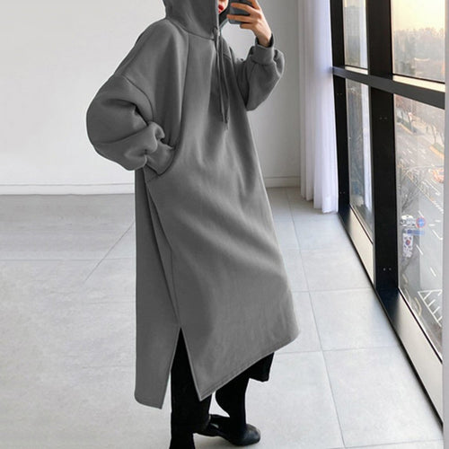 Drune - Lässiger Langarmpullover mit Kapuze