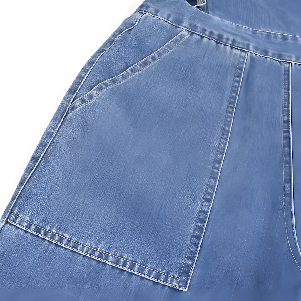 Drune | Denim Jumpsuit mit Rüschen