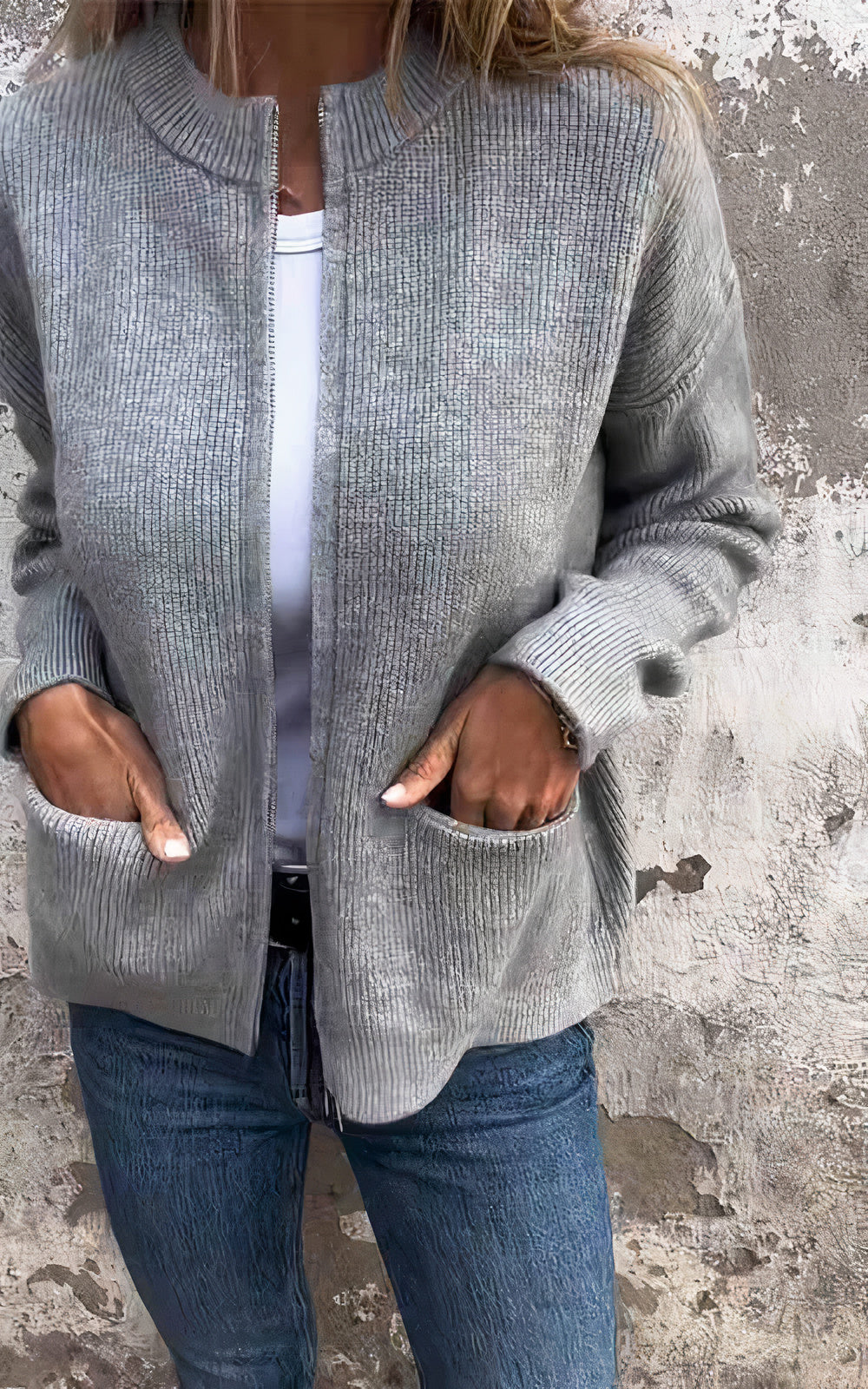 Drune | Strickjacke mit Reißverschluss - Stilvolle Übergangsjacke für Alltag und Freizeit