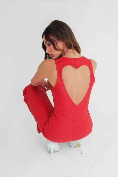 Drune | Hollywood Herz Ausschnitt Bodycon Jumpsuit – Stilvoll und Figurschmeichelnd