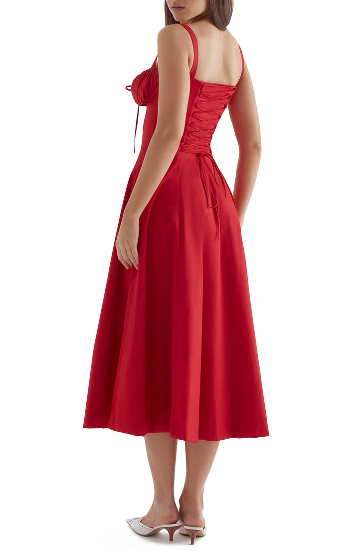 Drune | Langes Blumen Korsett Kleid