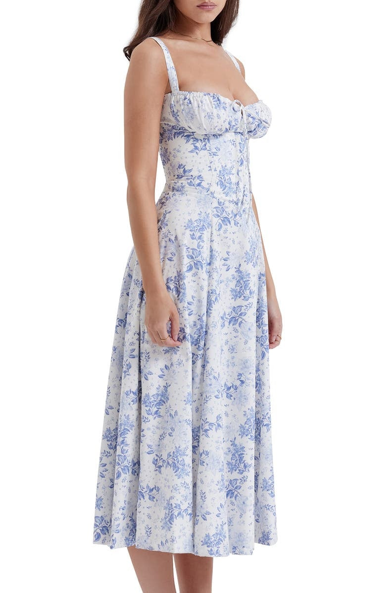 Drune - Geblümtes Bustierkleid mit Taillenformung