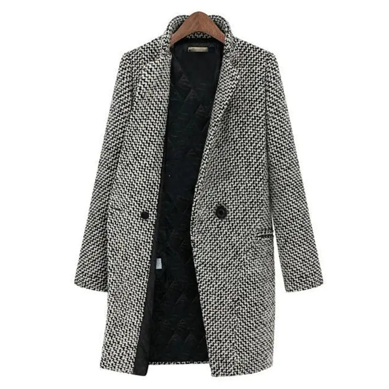 Drune | Winterjacke schwarz-weiß - elegantes Design mit Hahnentrittmuster