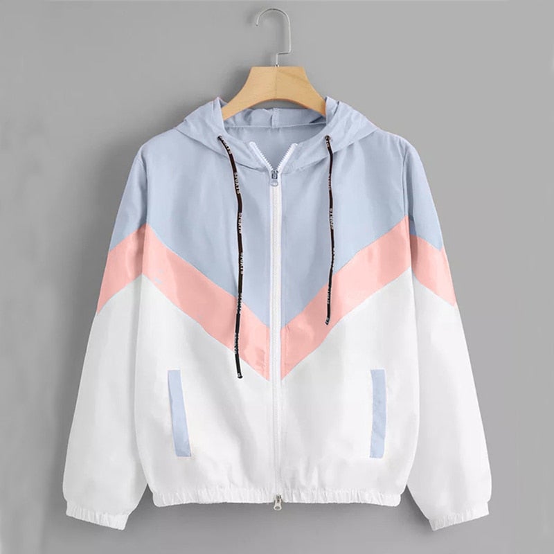 Drune | Zweifarbige Damen Übergangsjacke mit Kapuze
