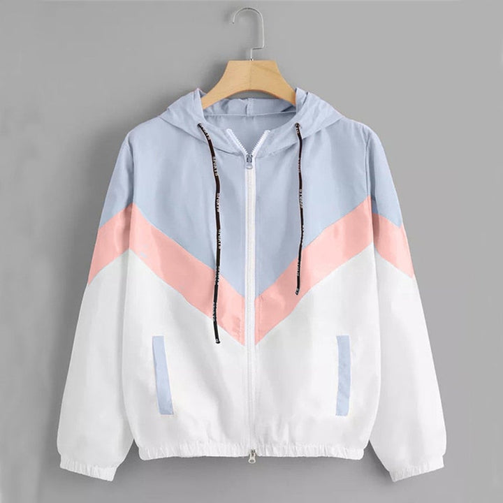 Drune | Zweifarbige Damen Übergangsjacke mit Kapuze