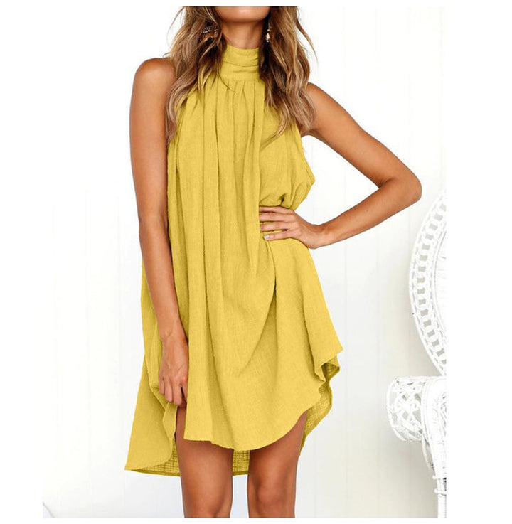 Drune | Halterneck Kleid mit High Low Saum