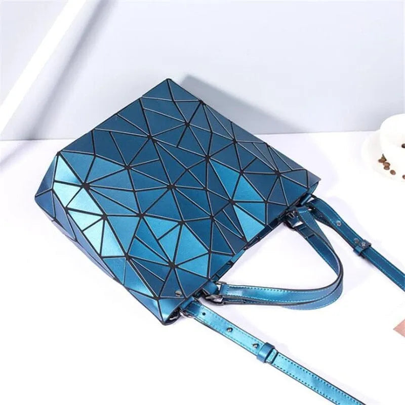 Drune | Tasche Geometrisches Muster Blau Funktional für Die Moderne Frau