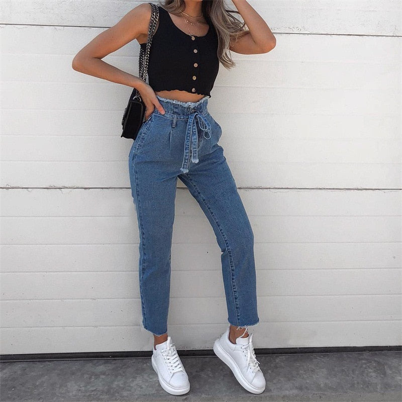 Drune High-Waist Jeans | Figurbetonte Stretch-Jeans in Schwarz