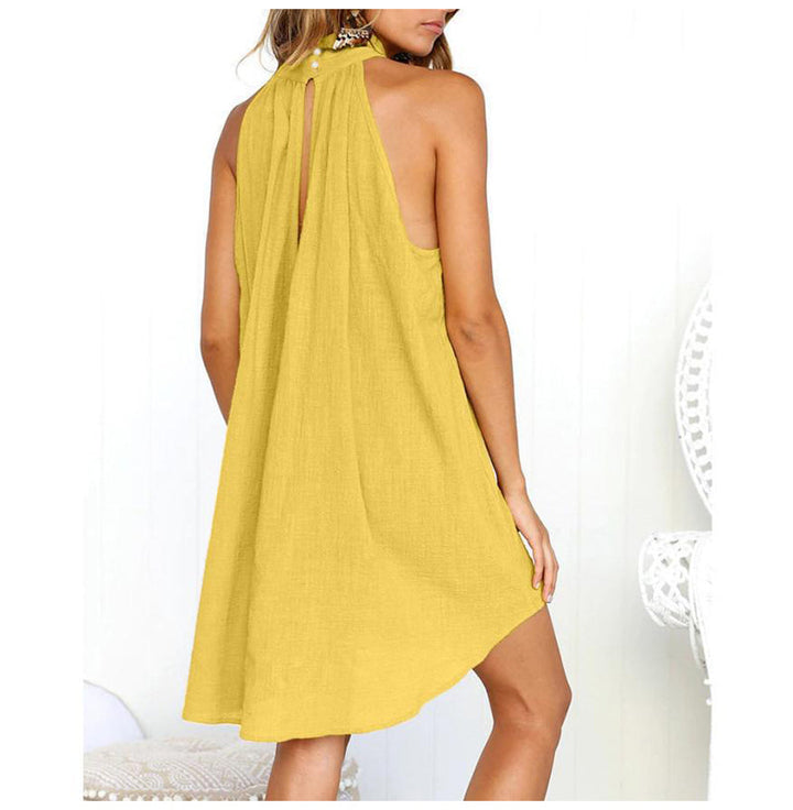 Drune | Halterneck Kleid mit High Low Saum