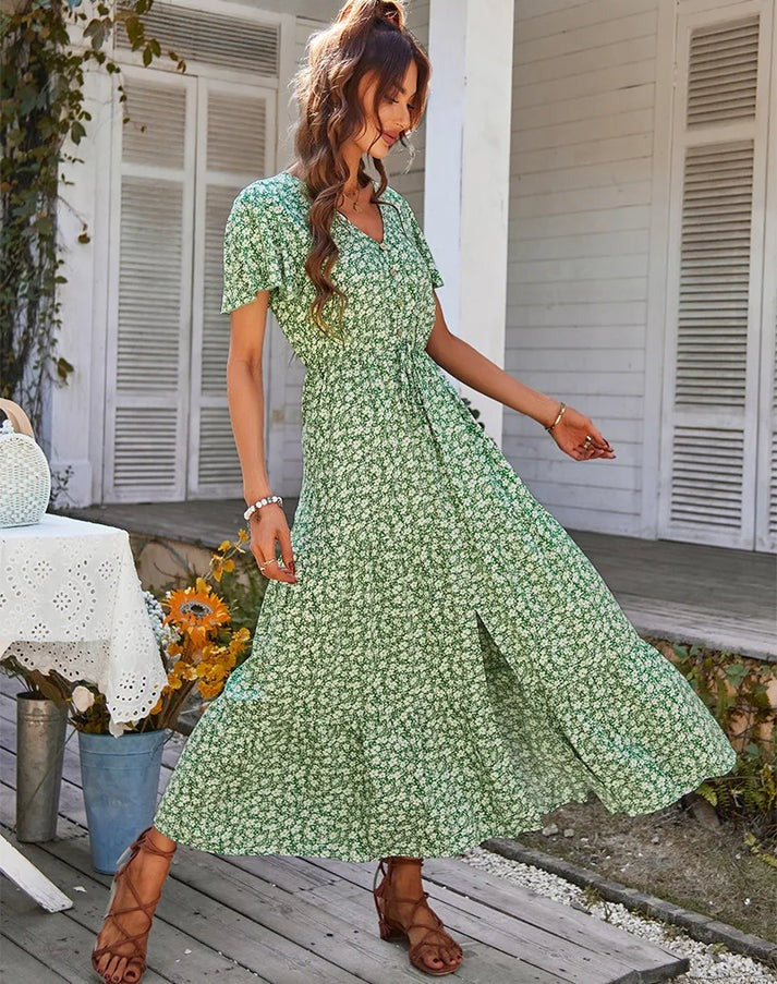 Drune | Blumenkleid mit Rüschenärmeln