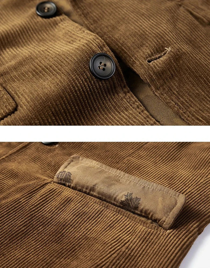 Drune | Cord Blazer Für Herren Klassische Eleganz in Braun