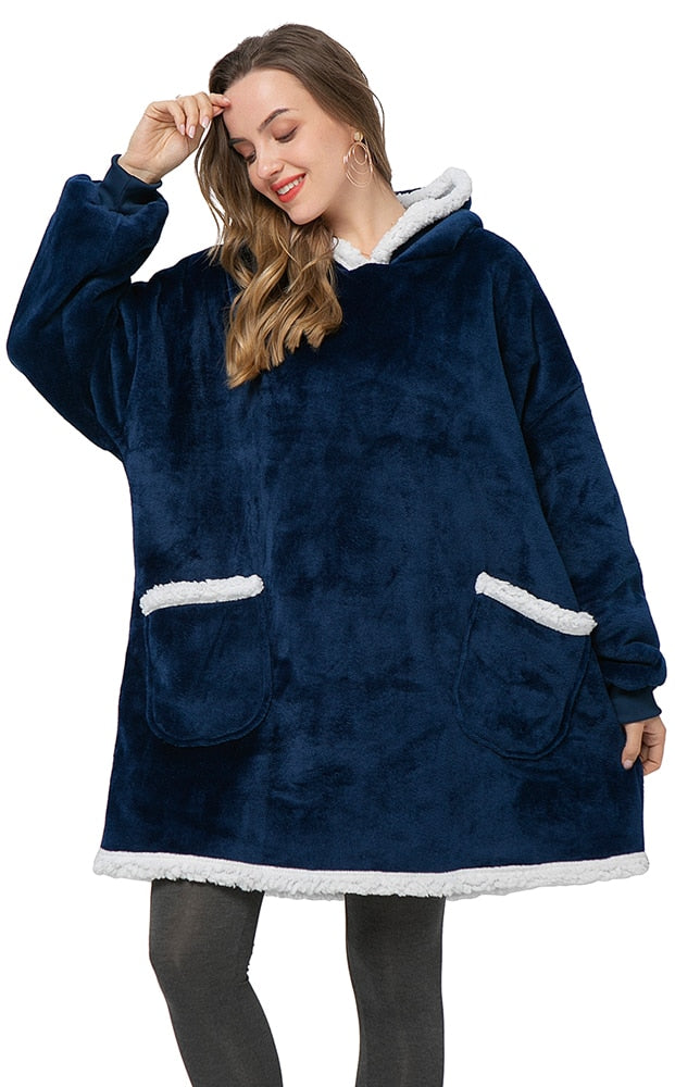 Drune | Köstliche Kombination aus weichem Hoodie und kuscheliger Decke in einem!