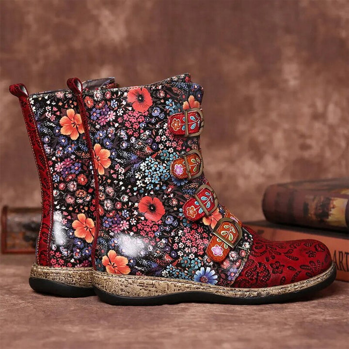 Drune | Grakosystiefel mit Retro-Metall und Schnallenverzierung