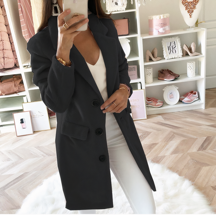 Drune | mantel - stylische lange Damenjacke mit Knöpfen für die modebewusste Frau
