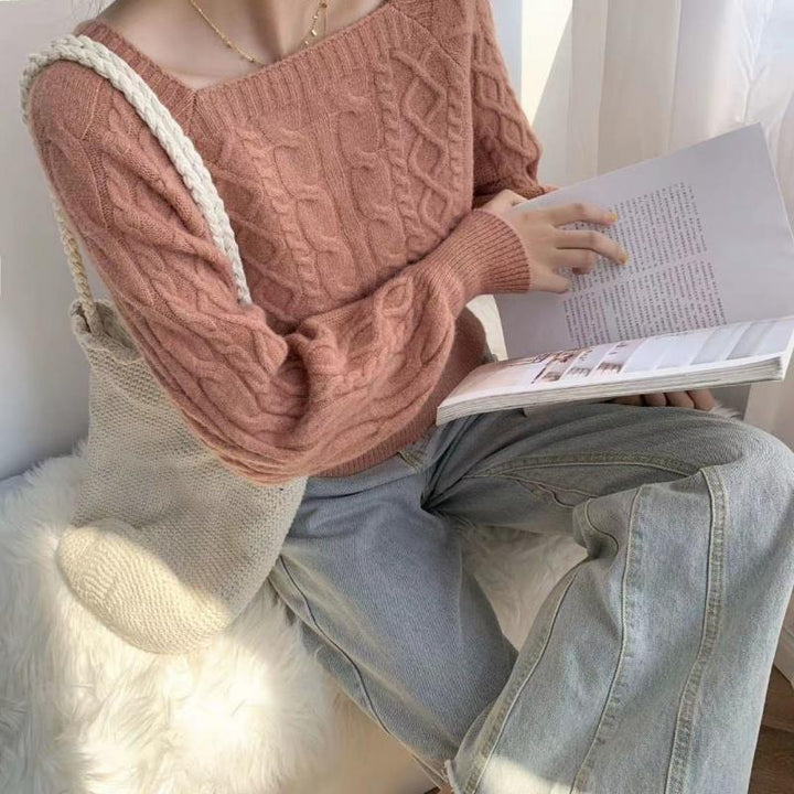 Drune - Pullover mit quadratischem Kragen