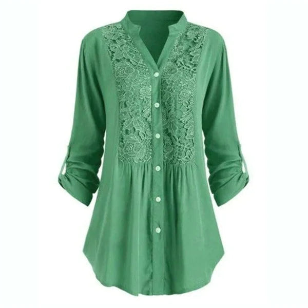 Drune | Lange Bluse mit Spitzenmotiv für Damen