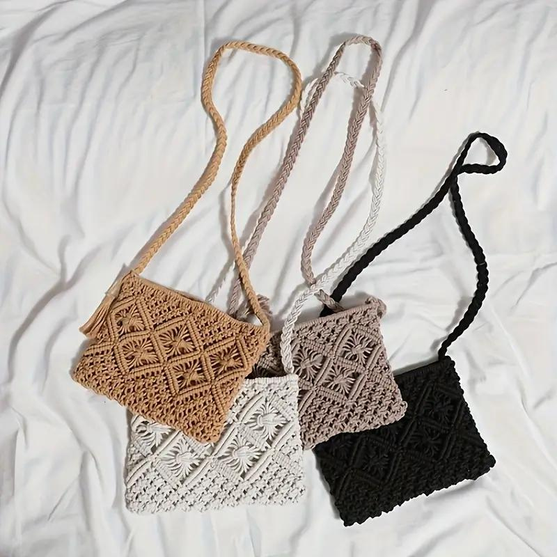 Drune | Häkeltasche, Quaste, gewebt, Crossbody Bag, Umhängetasche