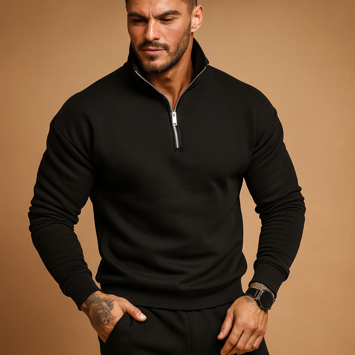 Drune | Halbzip-Pullover für Männer - Gestrickt Moderner Schnitt - Winter