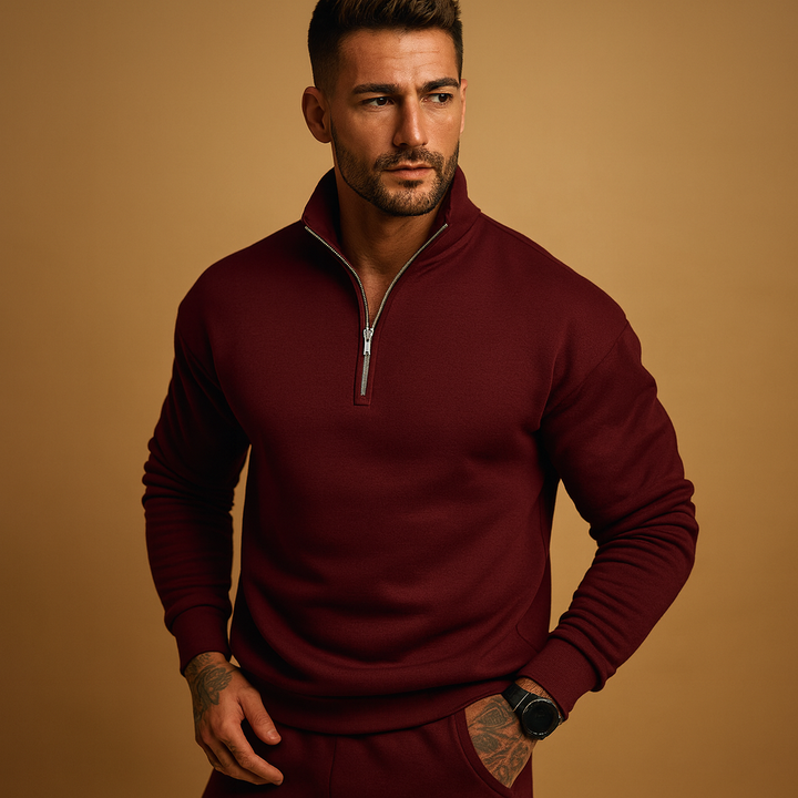 Drune | Halbzip-Pullover für Männer - Gestrickt Moderner Schnitt - Winter