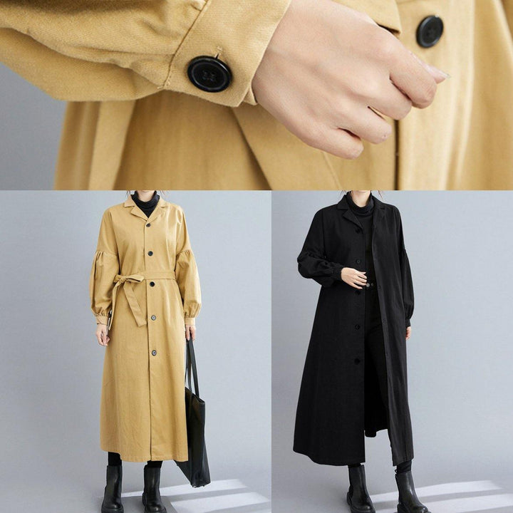 Drune | khaki Mode lässige Mäntel Frauen Ärmellapel Knopf-Down Mäntel