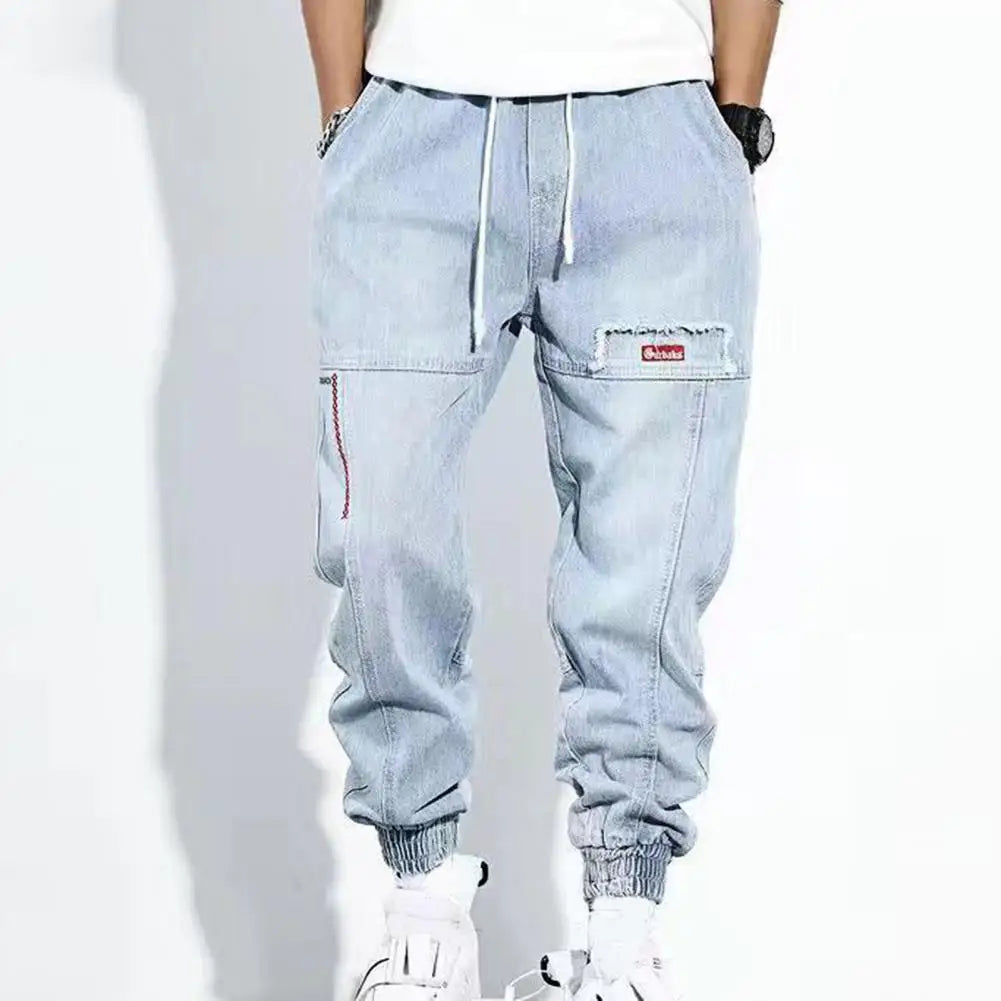 Drune | Jeans Jogger - Bequeme Denim-Sweathose mit Tunnelzug & elastischem Beinabschluss