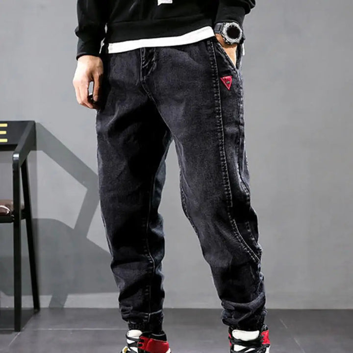 Drune | Jeans Jogger - Bequeme Denim-Sweathose mit Tunnelzug & elastischem Beinabschluss